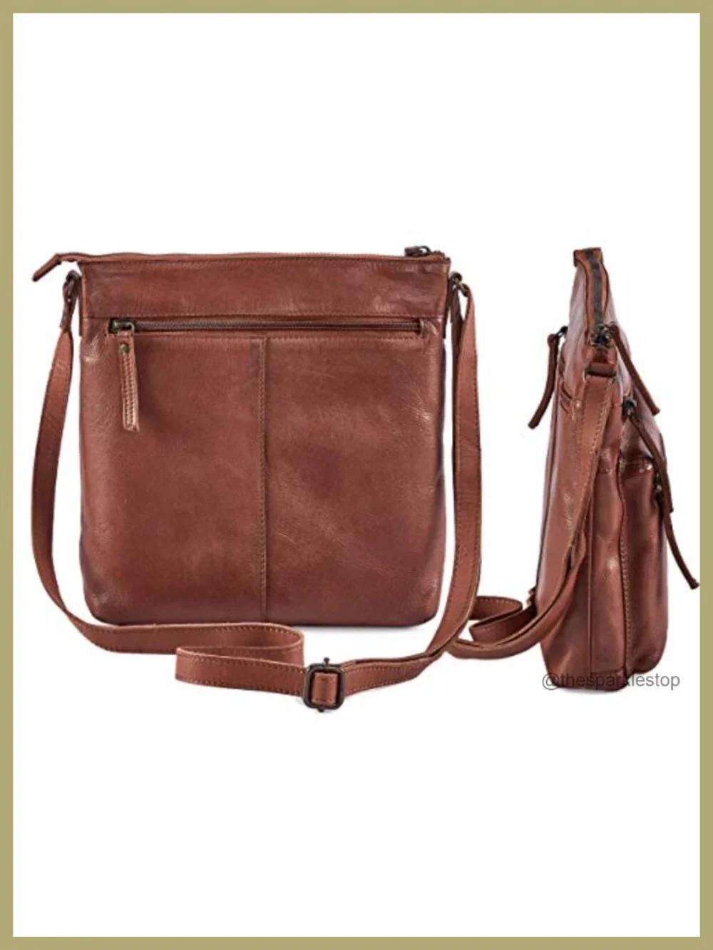 Genuine Full-Grain Leather Crossbody Bag Sling Purse Travel Handbag